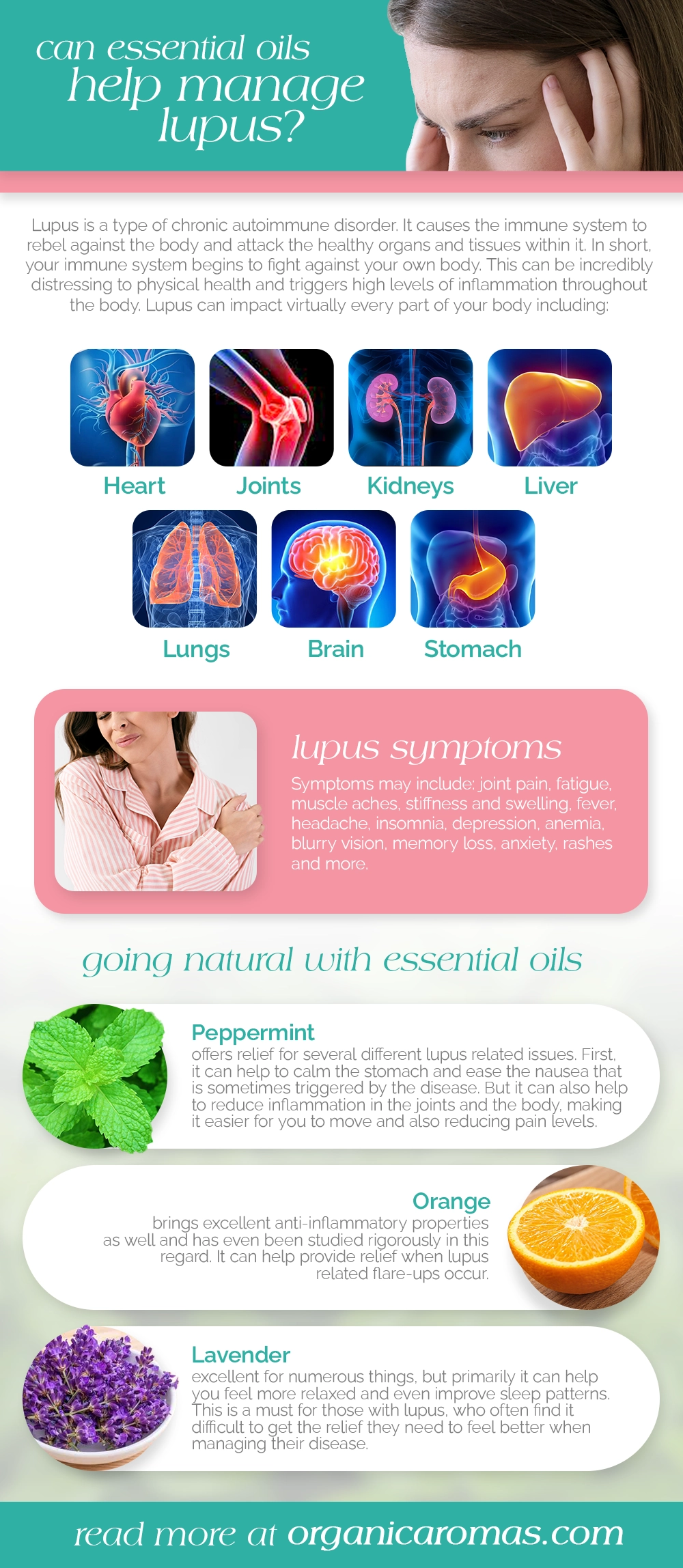 Can Essential Oils Help Manage Lupus Infographic by organic aromas
