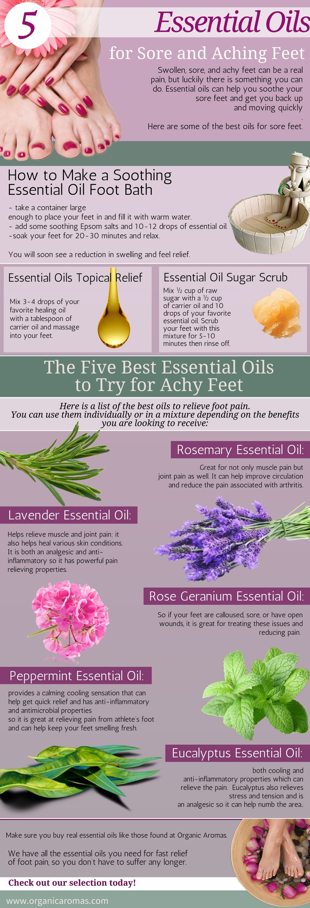 5 Essential Oils for Sore and Aching Feet
